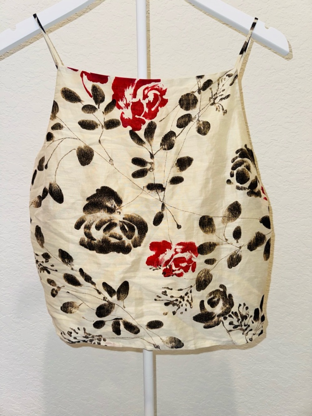 Vintage Tommy Bahama Floral Linen Silk Blend Camisole Crop Top Size 10